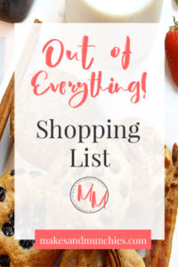 Out of everything Shopping List