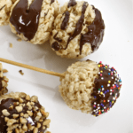 Chocolate Peanut Butter Cup Rice Krispie Treat Ball Pops