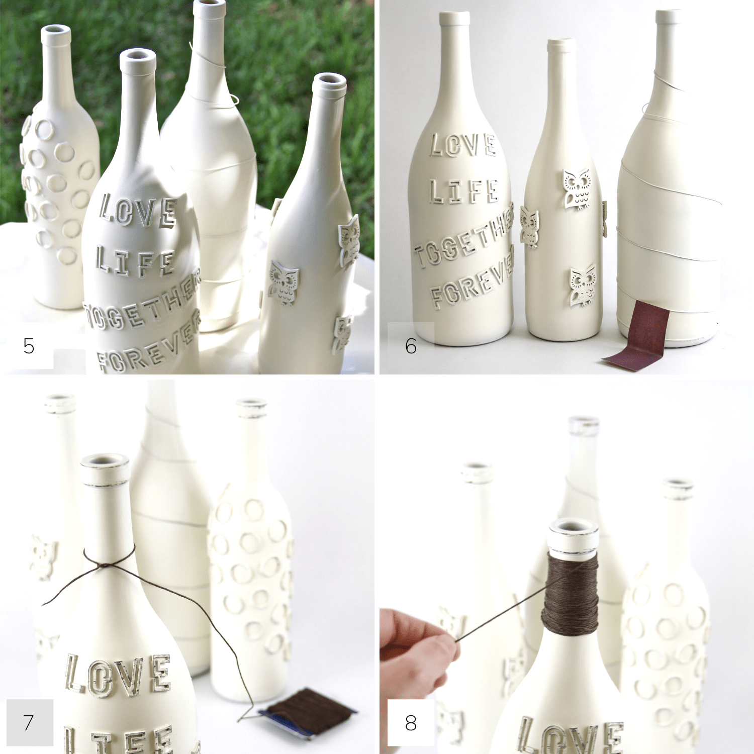 DIY Decorated Wine Bottle Idea Steps 5-8