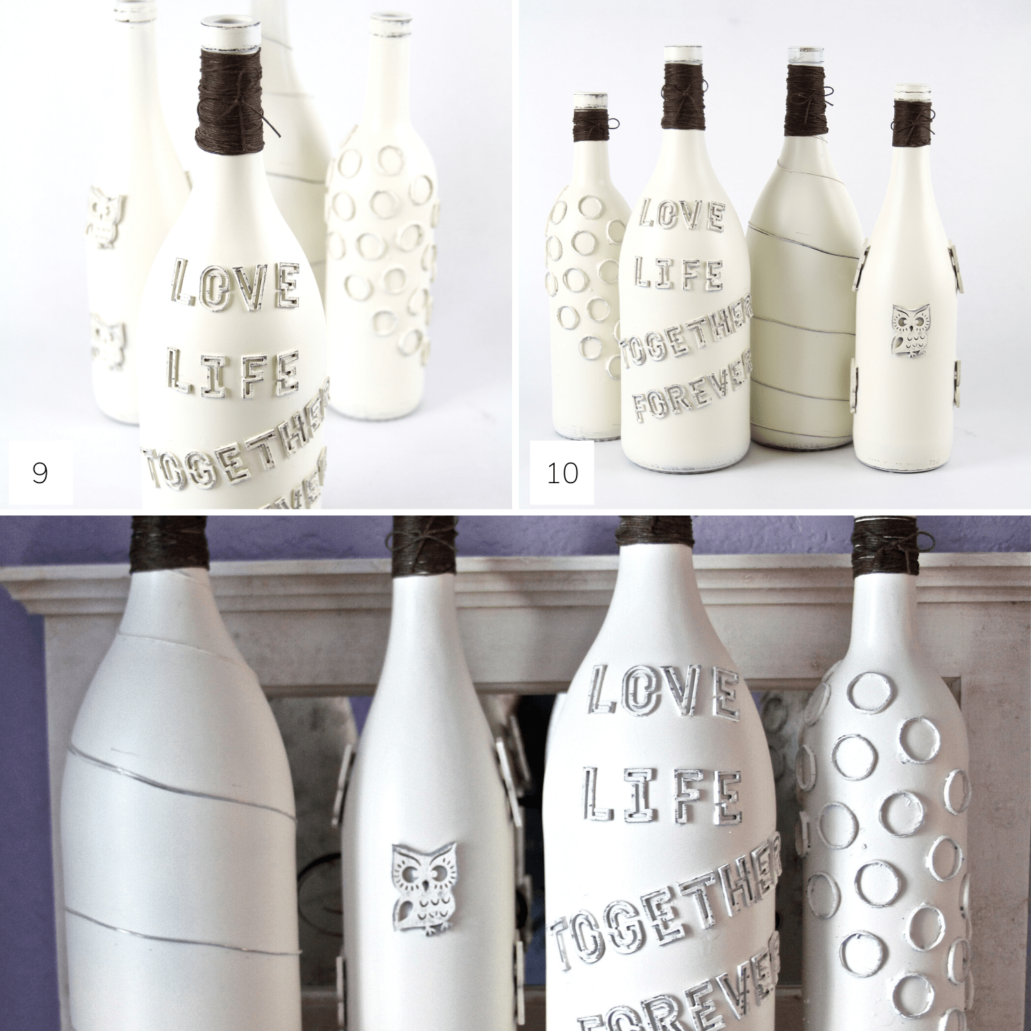 DIY Decorated Wine Bottle Idea Steps 9-10