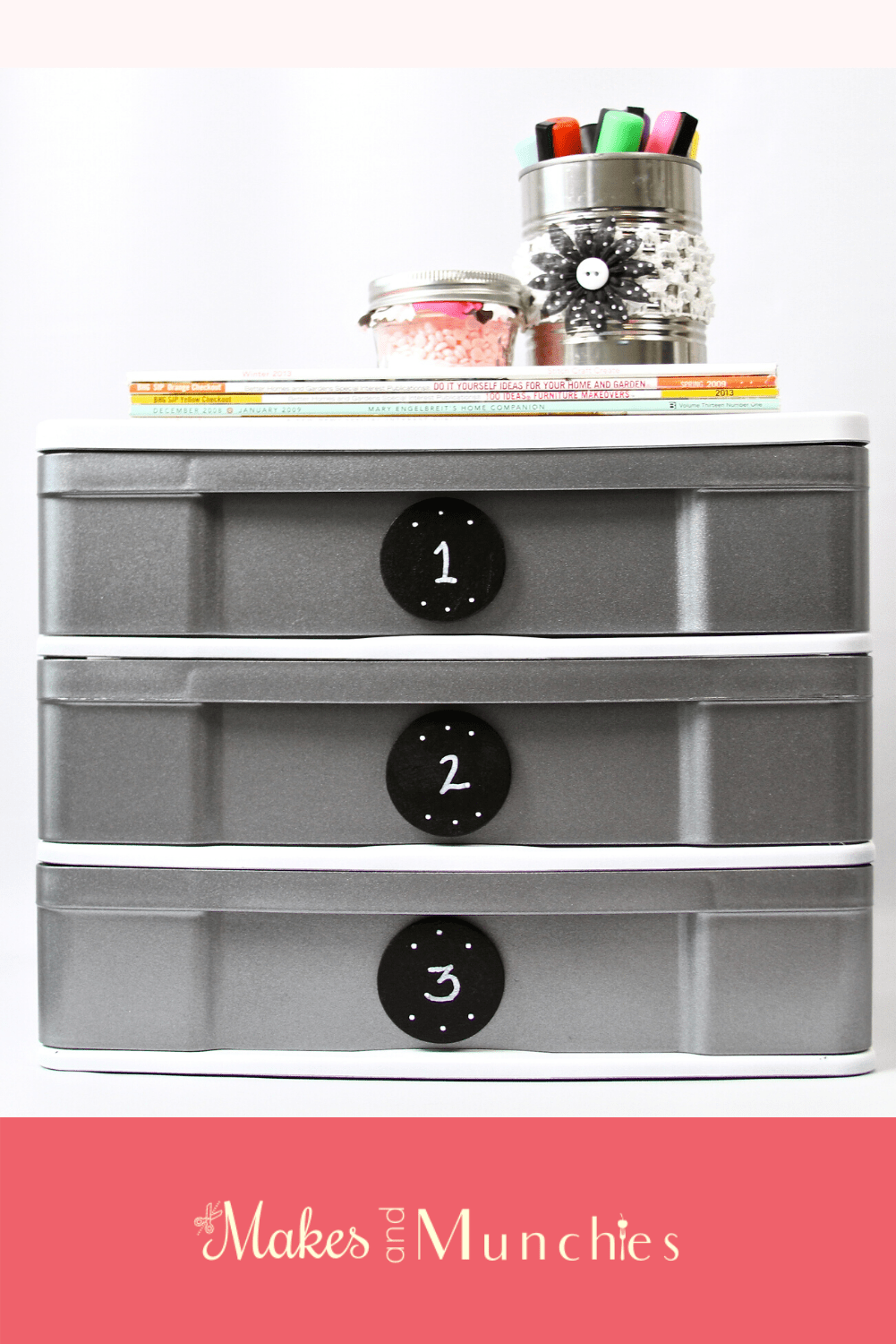 DIY Faux Stainless Steel Plastic Drawers