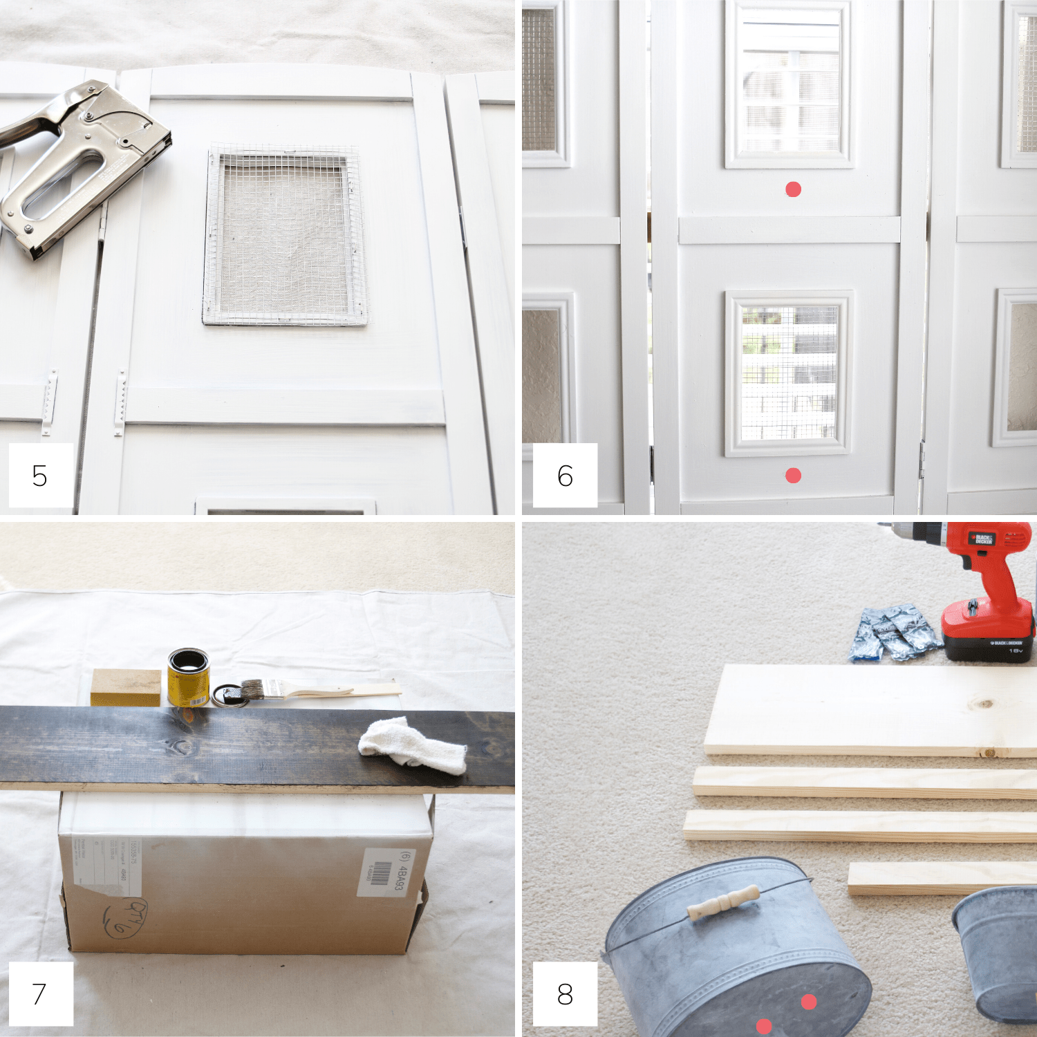 Room Separator Repurposed into an Indoor Herb Garden Step 5-8