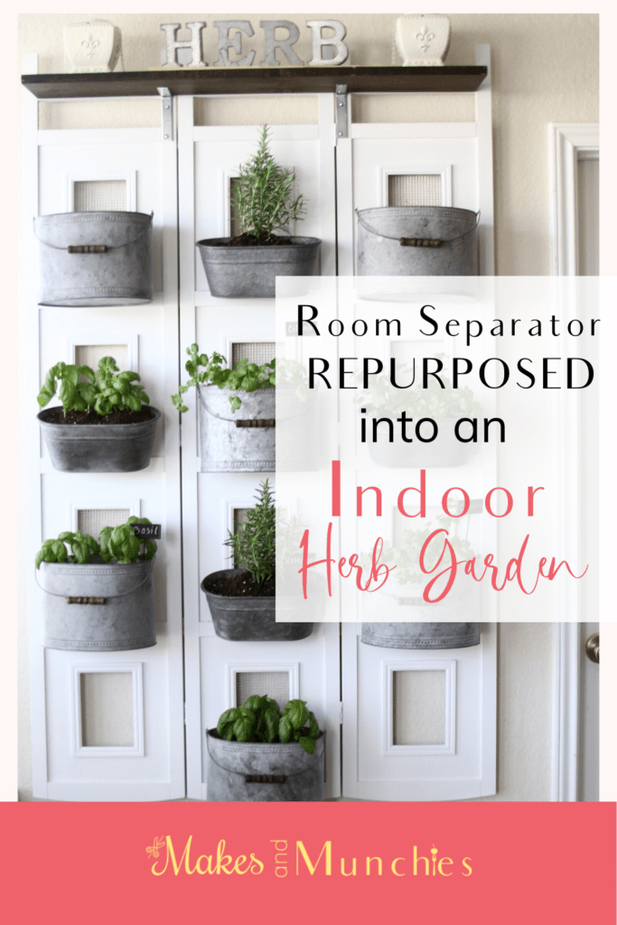 Room Separator repurposed into an indoor Herb Garden