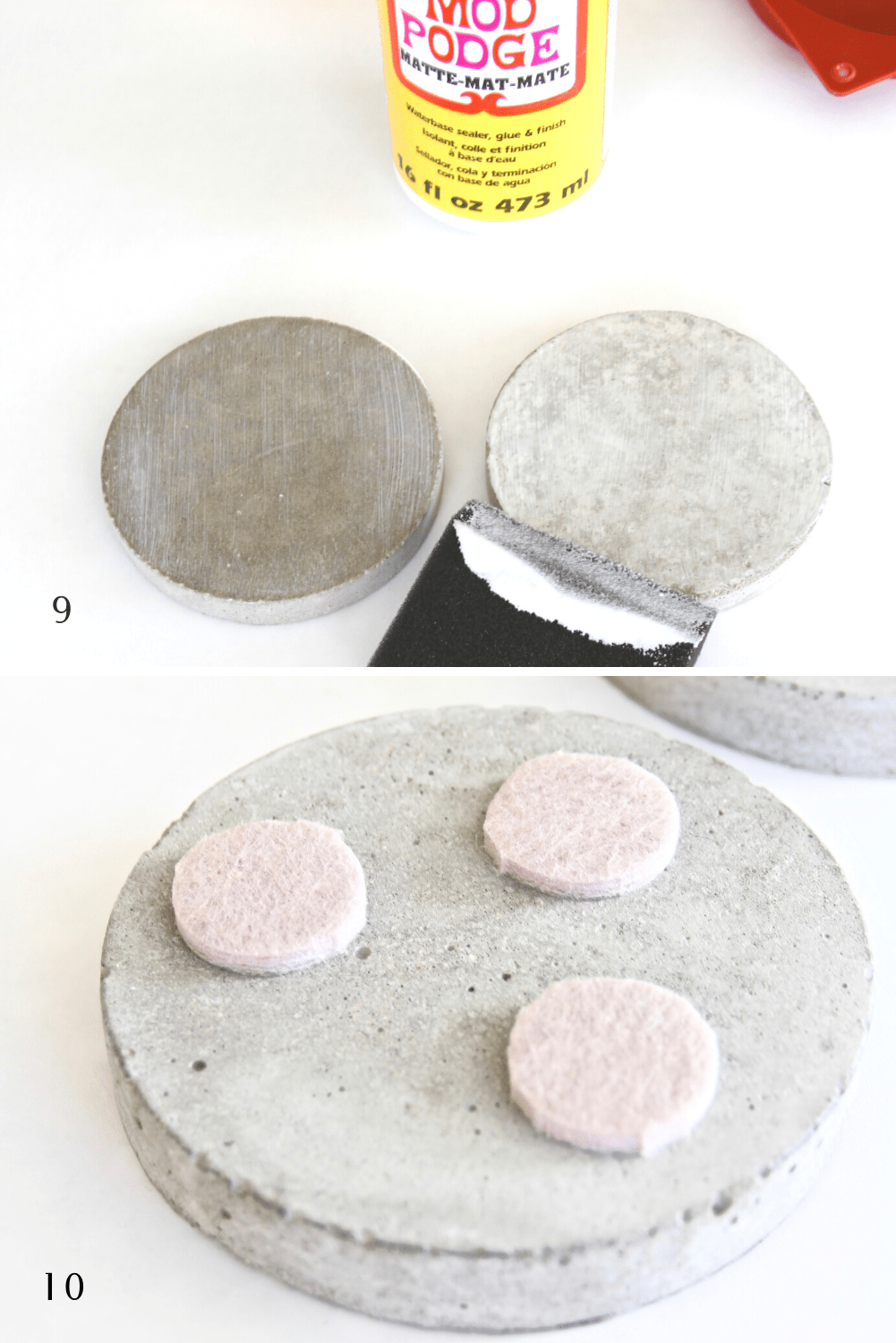 How to Make Concrete Coasters Step 9-10