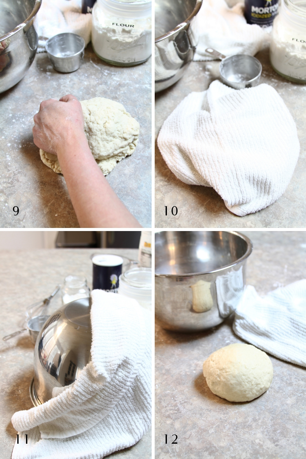 Steps 9-12 for homemade flour tortillas