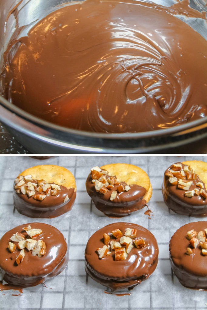 Chocolate Peanut Butter Ritz Cookies Step 5-6