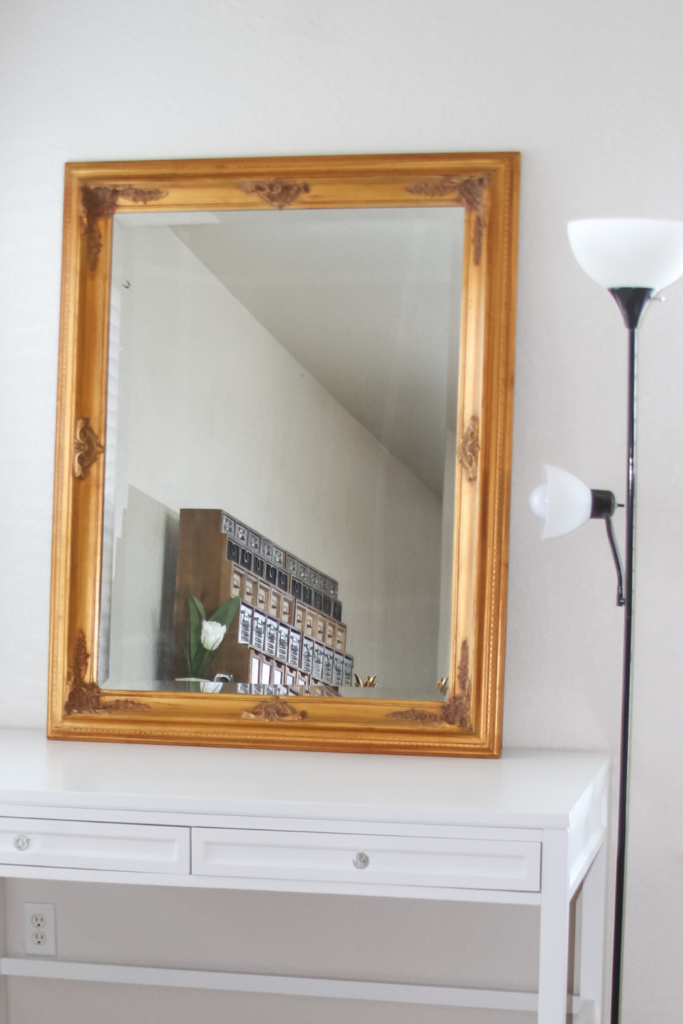 DIY Vanity Mirror with Lights-Before